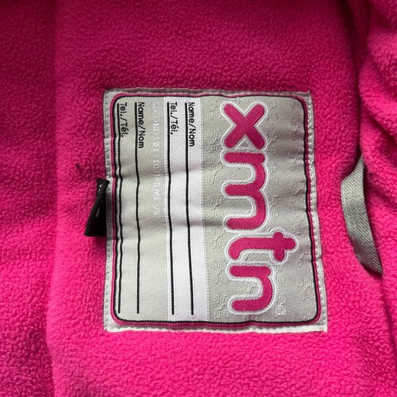 XMTN Girl's Hooded Winter Ski Coat JACKET size 12 Black grey pink Medium - Picture 7 of 7
